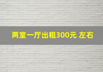 两室一厅出租300元 左右